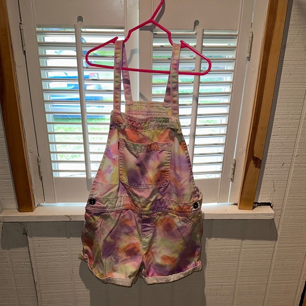 Levi's Pink and Orange Overalls with Playful Design